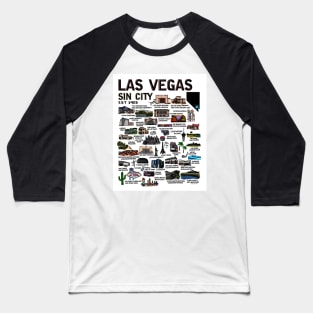 Las Vegas map Baseball T-Shirt